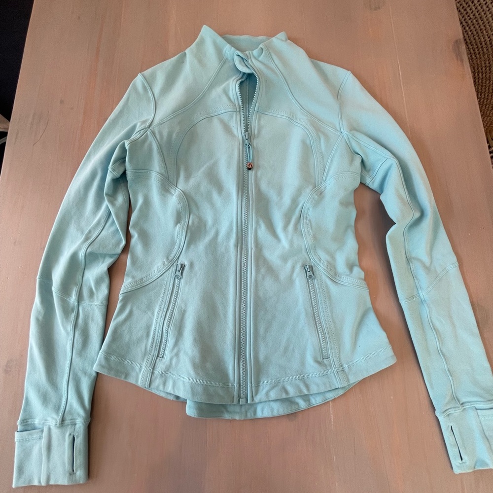 Lululemon light blue zip up sweat jacket